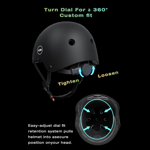 XJD Kids Helmet & Pad Set – Black, S/M/L