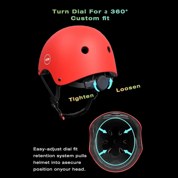 Red XJD Helmet & Protective Gear Set for Kids, Medium