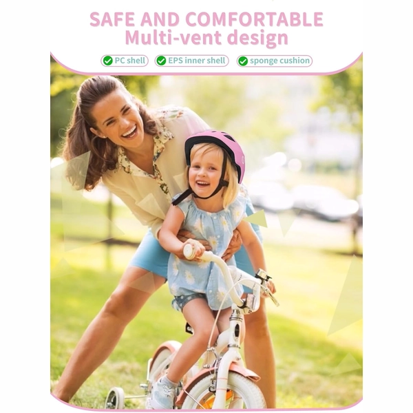 Pink Adjustable Kids Helmet by XJD – Toddler Bike Helmet, XS & S