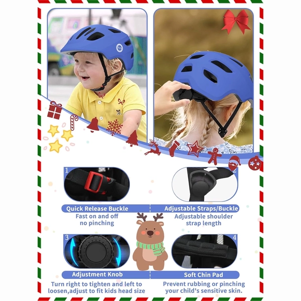 Blue XJD Kids' Bike Helmet, Adjustable Fit – Sizes XS & S