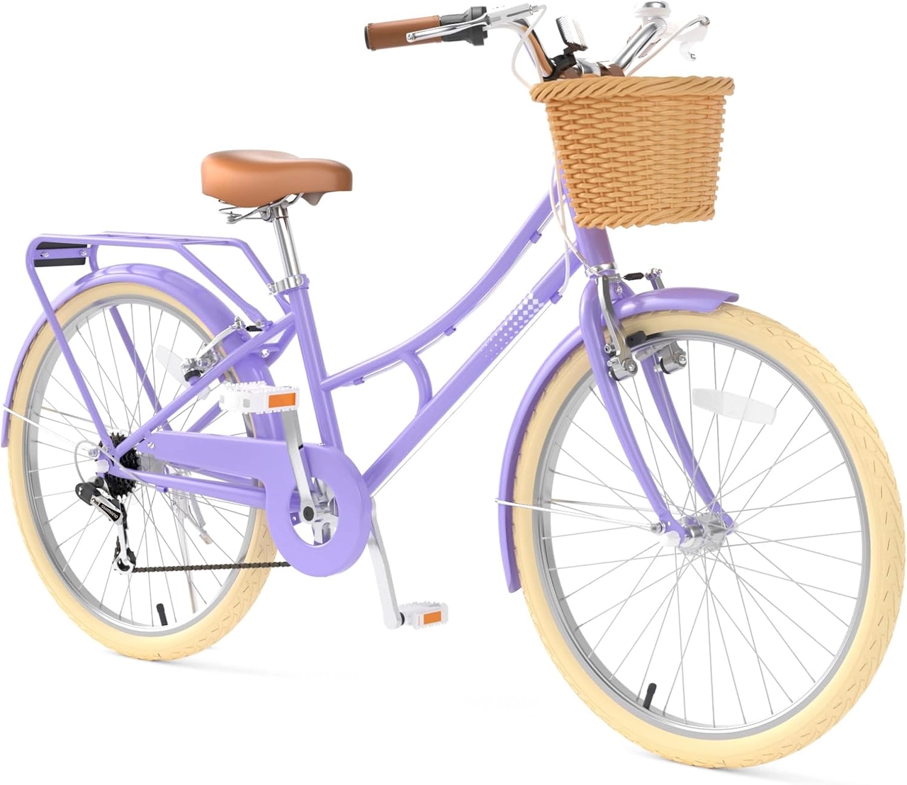 24-Inch Purple XJD Beach Cruiser Bike with U-Brake