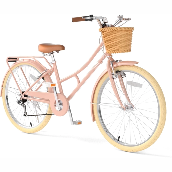 Pink XJD Beach Cruiser Bike, 24"/26", U-Brake