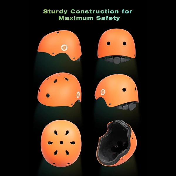 Orange Kids Helmet & Pad Set by XJD – Sizes S & M
