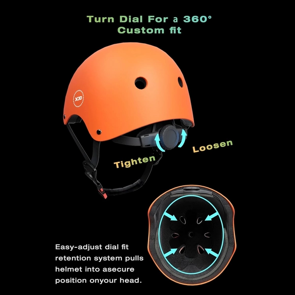 Orange Kids Helmet & Pad Set by XJD – Sizes S & M