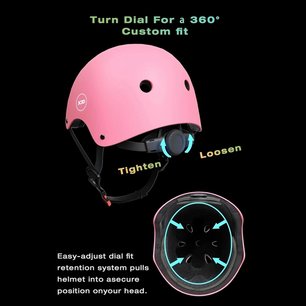 XJD Kids Helmet & Protective Gear Set for Girls, Pink