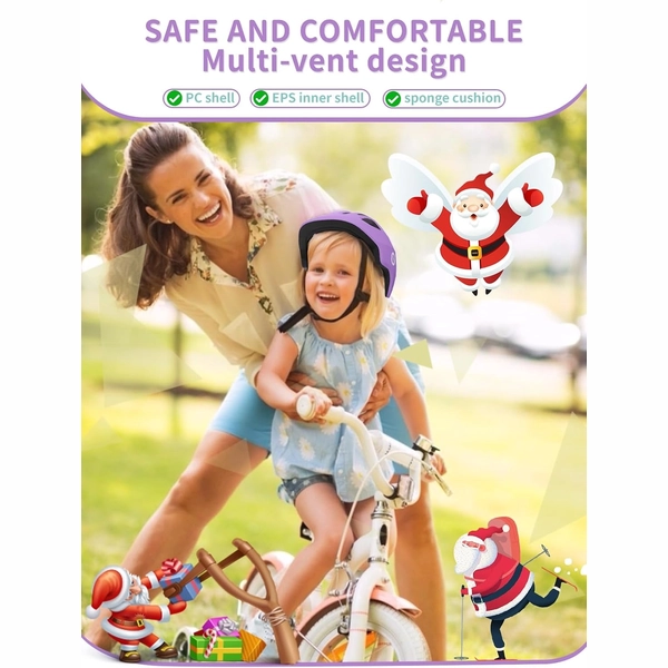 Light Purple XJD Toddler Bike Helmet, Adjustable, Size XS (46–51 cm)