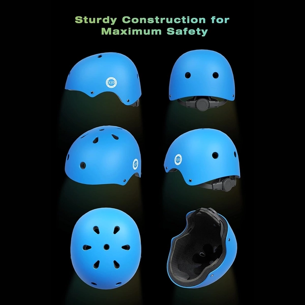 Blue XJD Helmet & Protective Gear Set for Kids, Sizes S/M