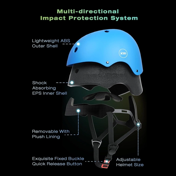 Blue XJD Helmet & Protective Gear Set for Kids, Sizes S/M