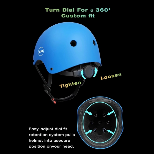 Blue XJD Helmet & Protective Gear Set for Kids, Sizes S/M