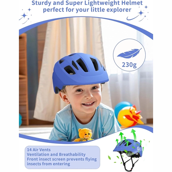 Blue XJD Kids' Bike Helmet, Adjustable Fit – Sizes XS & S