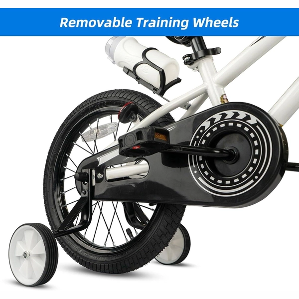XJD Kids' Training Wheel Bike for Boys & Girls, 12/14/16 Inch – White