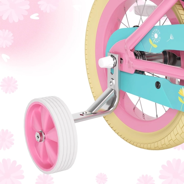 Flower Pink XJD Girls Bike with Doll Seat & Basket