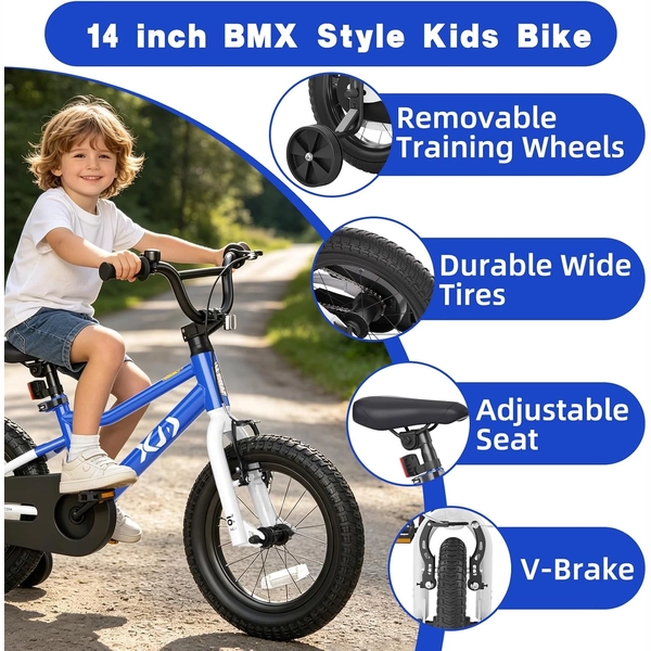 XJD Boys & Girls BMX Bike with Training Wheels, 12/14/16