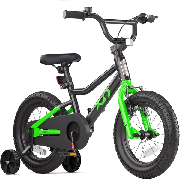Black XJD Kids' BMX Bicycle with Training Wheels