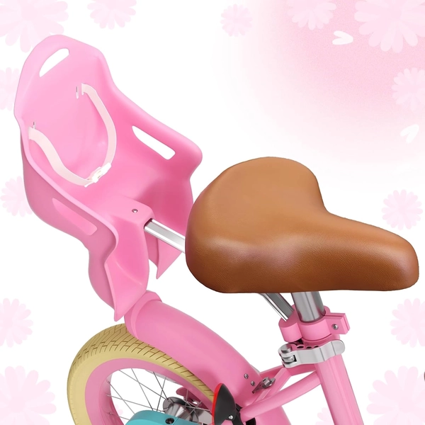 Flower Pink XJD Girls Bike with Doll Seat & Basket
