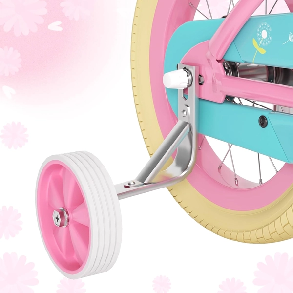Flower Pink XJD Girls Bike with Doll Seat & Basket