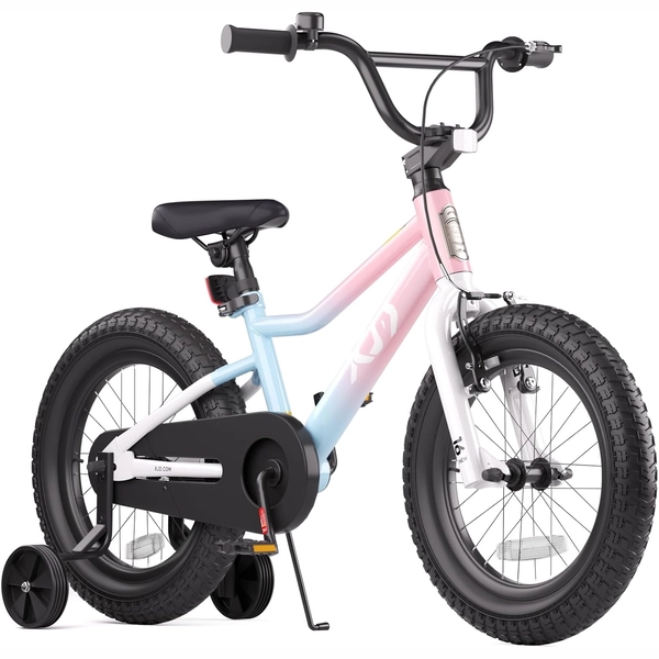 XJD Girls BMX Bike 12/14/16 Inch with Training Wheels – Pink Blue