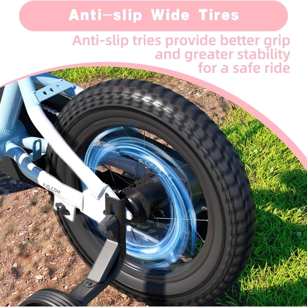 XJD Girls BMX Bike 12/14/16 Inch with Training Wheels – Pink Blue