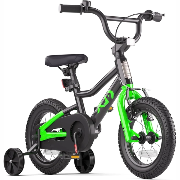 Black XJD Kids' BMX Bicycle with Training Wheels