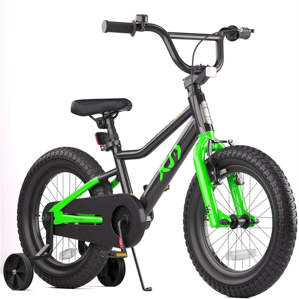 Black XJD Kids' BMX Bicycle with Training Wheels