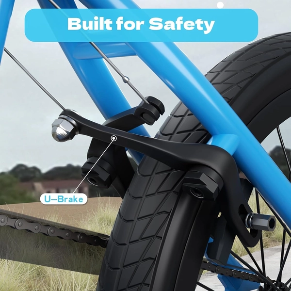 Blue XJD Freestyle BMX Bike, 20-Inch – No Pegs