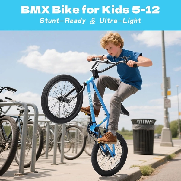 Blue XJD Freestyle BMX Bike, 20-Inch – No Pegs