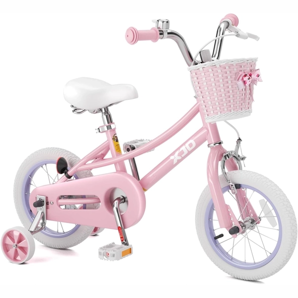 Pink 12/14/16/20" XJD Girls Bike with Training Wheels & Basket