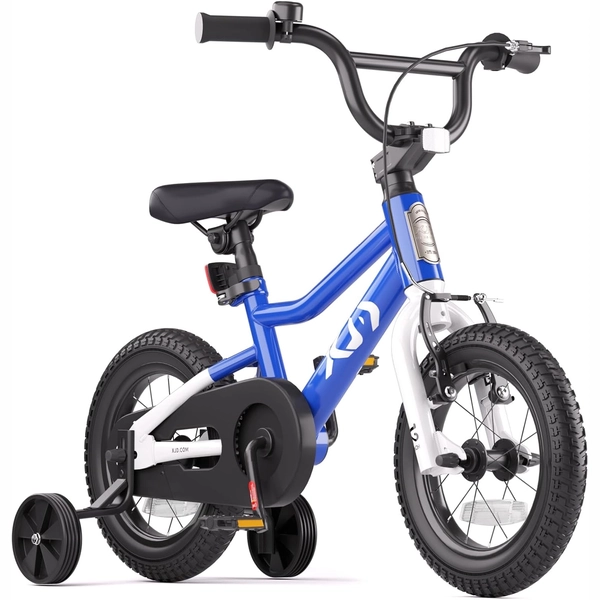 XJD Boys & Girls BMX Bike with Training Wheels, 12/14/16" – Blue