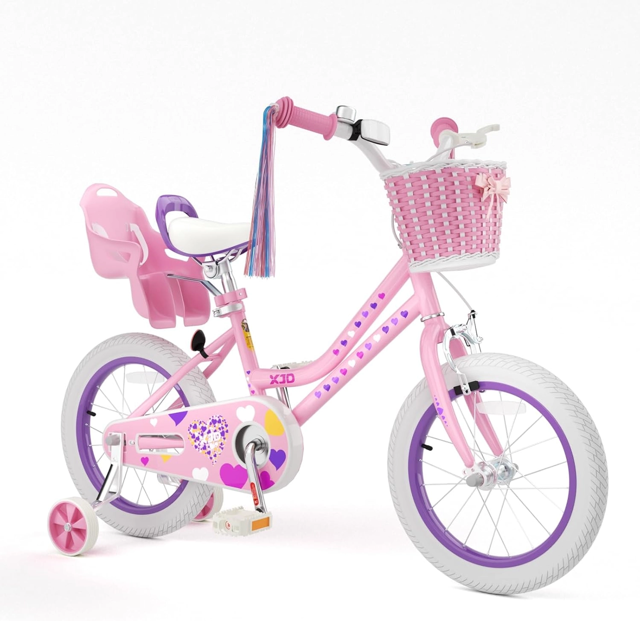 Bike for a 3 Year Old: Size, Safety and First-Ride Setup example from XBikes Light Pink XJD Girls' Bicycle with Basket & Training Wheels