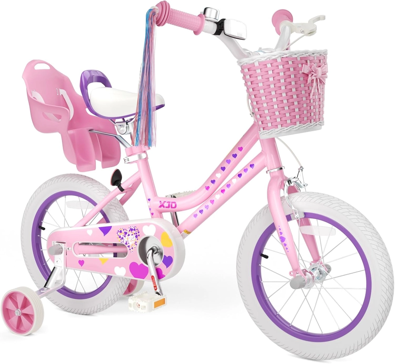 Kids Bike Size Guide for Training Wheel Bikes Light pink XJD girls bike with basket and training wheels for a kids bike size guide