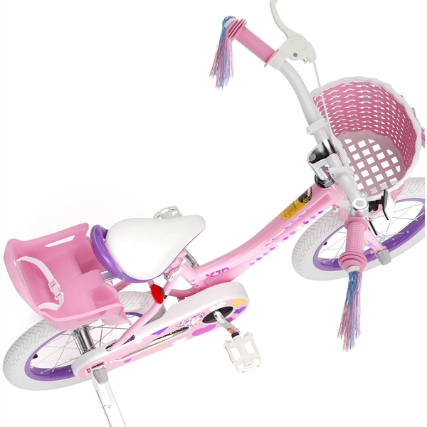 Light Pink XJD Girls' Bicycle with Basket & Training Wheels