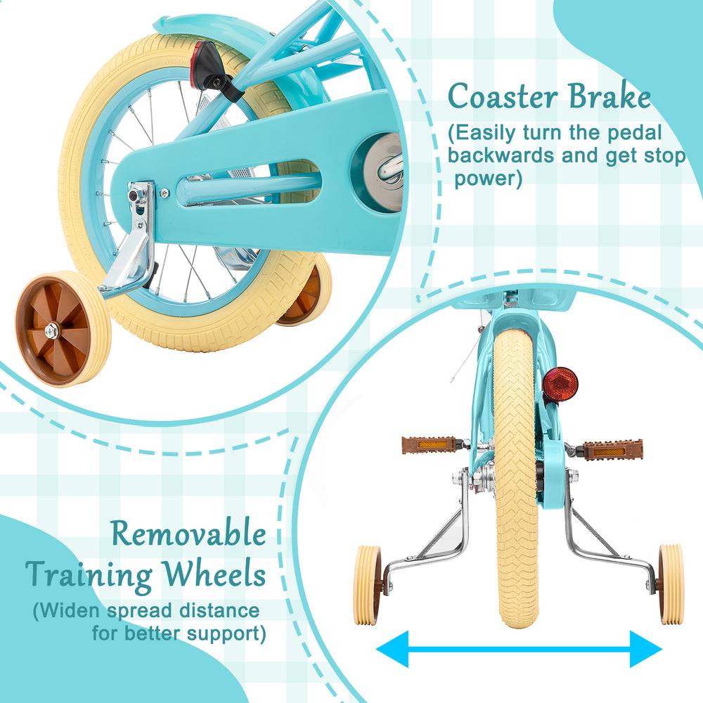 Girls' Training Wheel Bike by XJD, 12-20 Inch Wheels - Blue