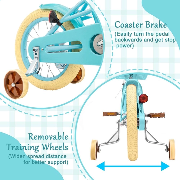 Girls' Training Wheel Bike by XJD, 12–20 Inch Wheels – Blue