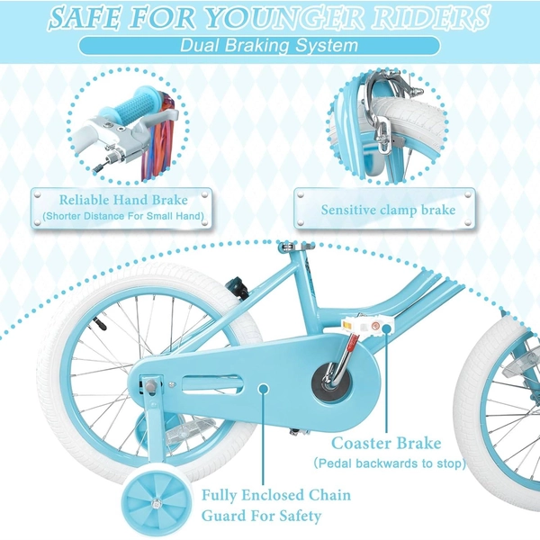 Blue XJD Girls Bike with Training Wheels – 12/14/16 Inch