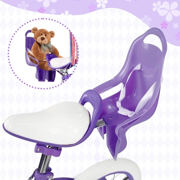 XJD Girls Bike for Kids Ages 3-8, 12/14/16 Inch with Training Wheels – Purple