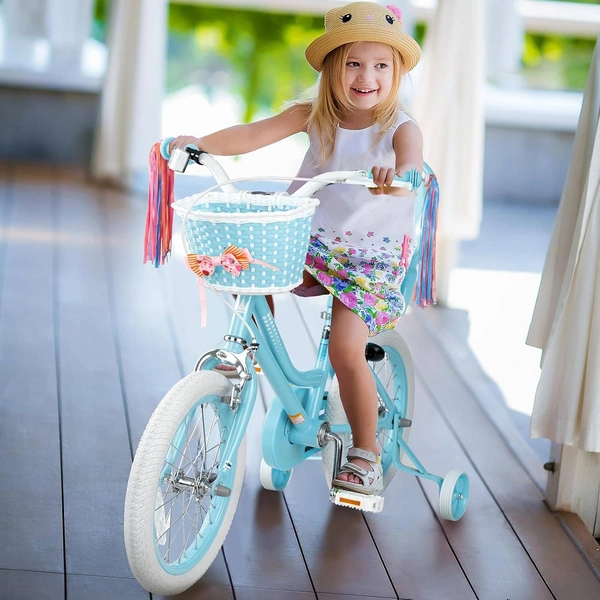 Blue XJD Girls Bike with Training Wheels – 12/14/16 Inch