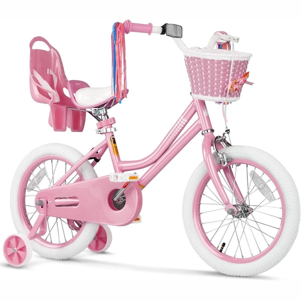 XJD Pink Girls' Bike – Kids 12/14/16 Inch Training Wheel Bicycle