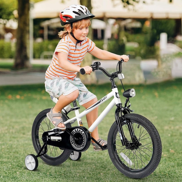XJD Kids' Training Wheel Bike for Boys & Girls, 12/14/16 Inch – White