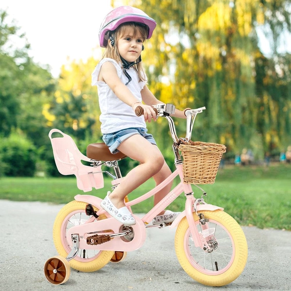XJD Kids Bike for Girls – Pink, 12/14/16/20 Inch with Training Wheels