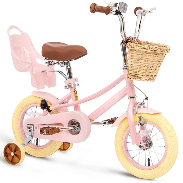 XJD Kids Bike for Girls – Pink, 12/14/16/20 Inch with Training Wheels