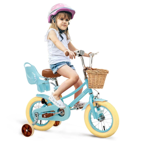 Girls' Training Wheel Bike by XJD, 12–20 Inch Wheels – Blue
