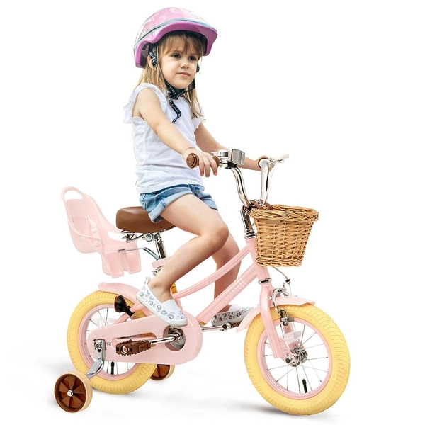 XJD Kids Bike for Girls – Pink, 12/14/16/20 Inch with Training Wheels