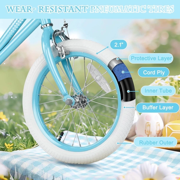 Blue XJD Girls Bike with Training Wheels – 12/14/16 Inch